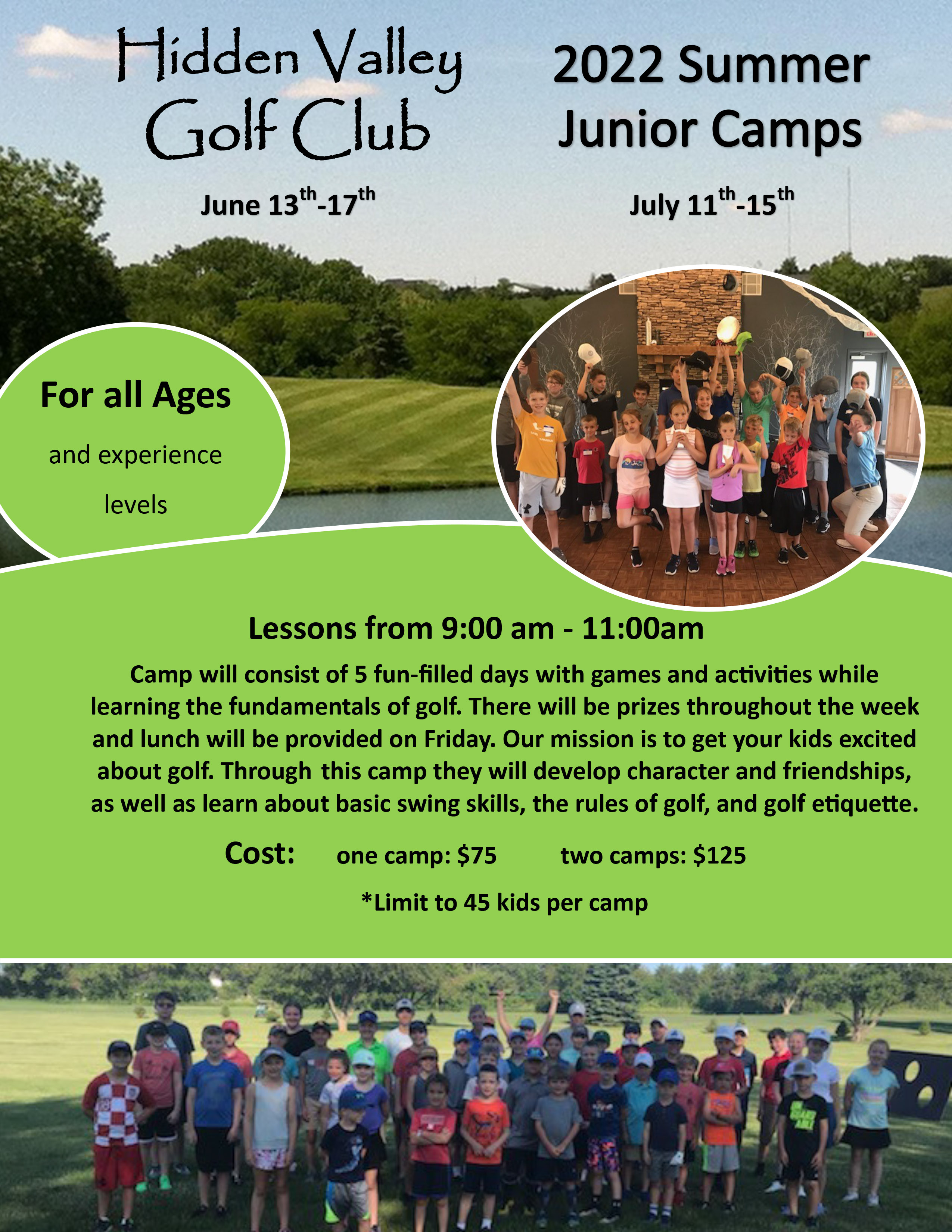 Junior Camp Hidden Valley Golf Club